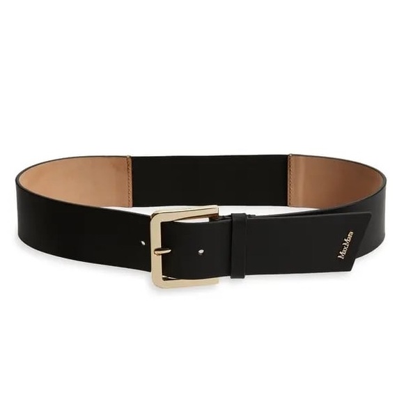 NWT✨Max Mara Atelier Elastic Inset Calfskin Leather Belt XS (65cm) - Picture 1 of 11